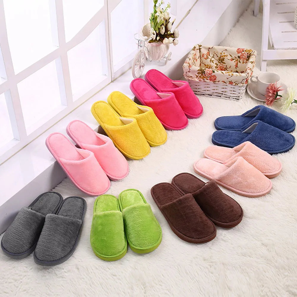 Men's solid color Plush Home Slippers Cute Autumn Winter Cotton Warm Slipper Kids Women Stuffed Doll Indoor Shoes New Year Gift