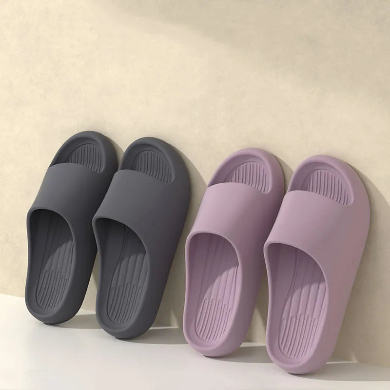 Big Size 50 51 New Summer Women's Slippers Men's Bathroom Flip Flops Concise Solid Color Shoes Home Non Slip Flats Beach Sandals