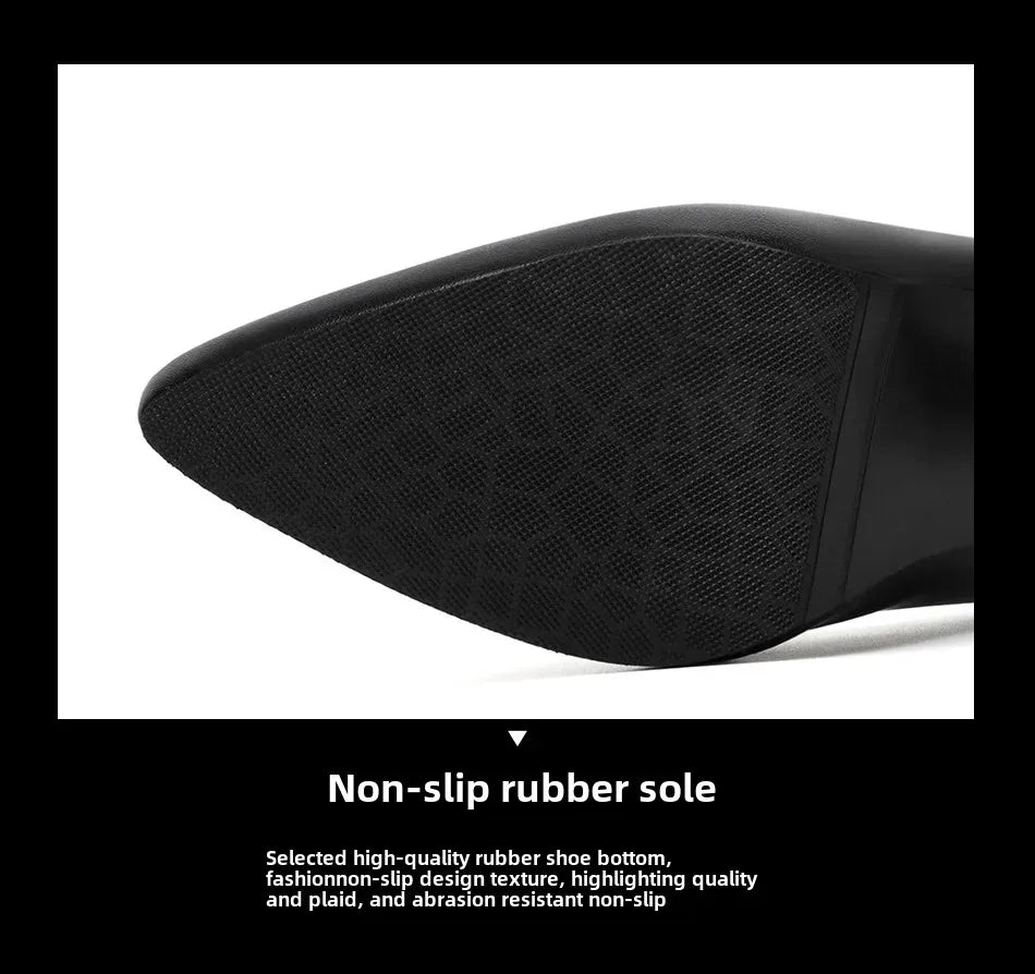 2024 Spring Vintage Fashion Women's Pointed Toe Shallow Sole One-Piece Buckle Mary Sandals High Heels Polyurethane Leather