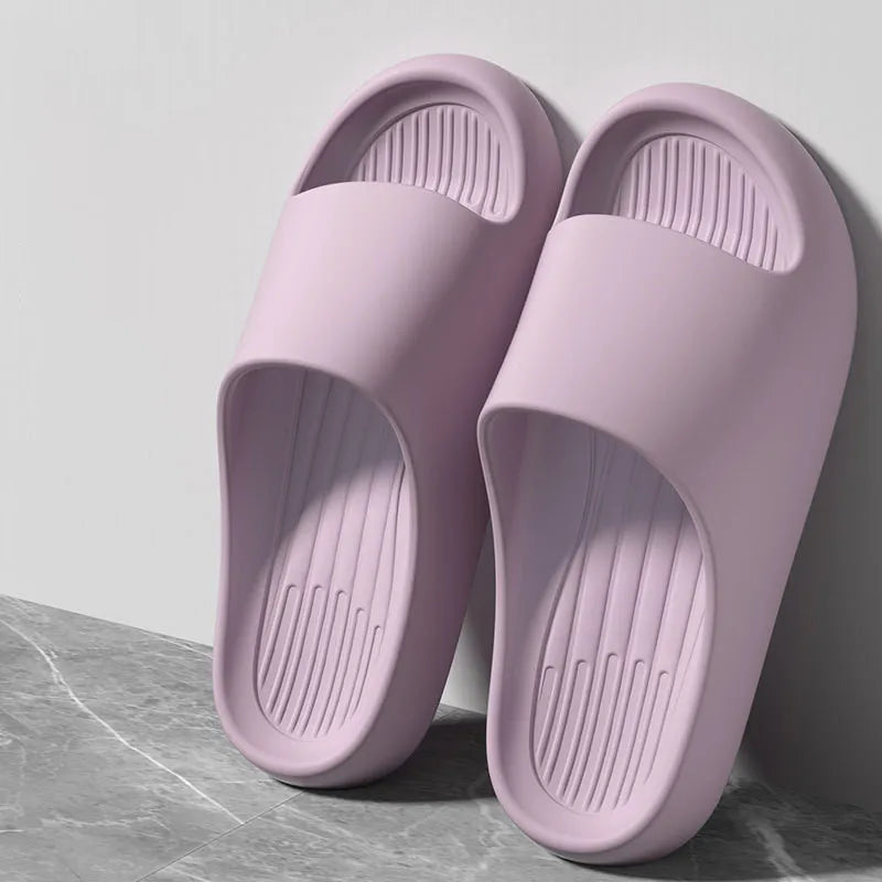 Big Size 50 51 New Summer Women's Slippers Men's Bathroom Flip Flops Concise Solid Color Shoes Home Non Slip Flats Beach Sandals