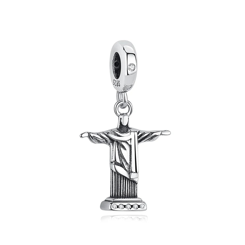Original 925 Sterling Silver Charms Camera Suitcase London Bus Love Heart Beads Fit Bracelets Necklaces DIY Jewelry Women