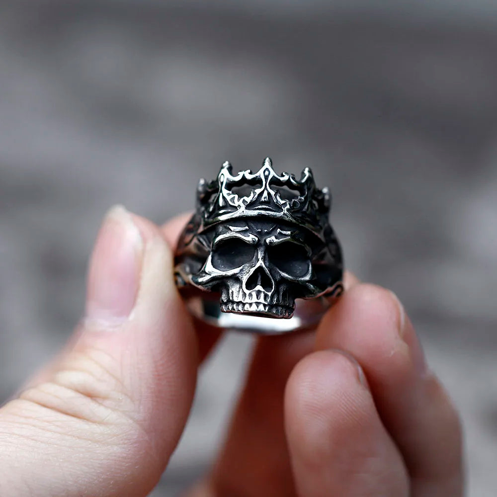 2022 NEW Men's 316L stainless steel rings Vintage Halloween Gothic Calvarium Skull punk ring fashion jewelry free shipping