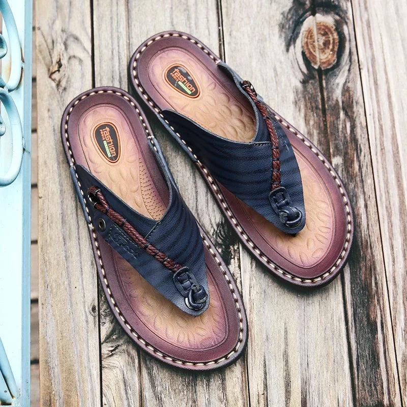 Men Handmade Braided Rope Flip-flops Mixed Colors Low Gang Summer Casual Outdoor Breathable Beach Shoes Non-slip Oxfords Slides