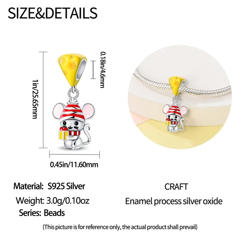 S925 Sterling Silver Owl Squirrel Bear Hedgehog Cute Animal Series Creative Charms Beads Fit Pan Original Bracelets DIY Jewelry