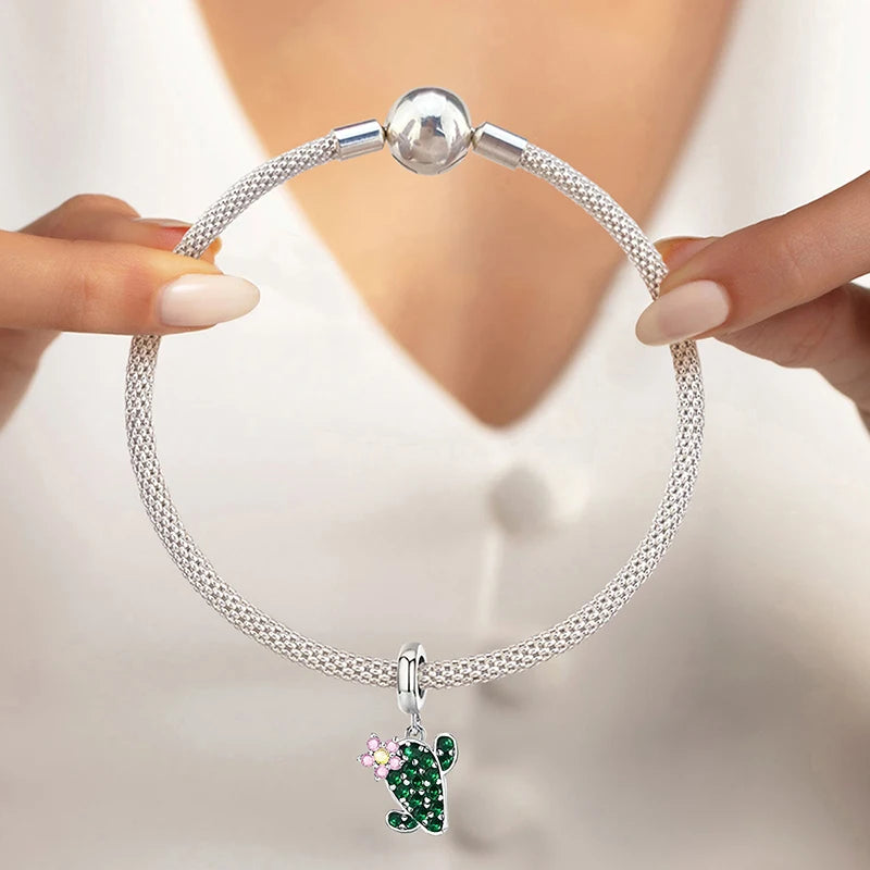 Fit Pan 925 Original Bracelets Love Heart Flower Four Leaf Clover Turtle 925 Silver Charms Beads DIY Birthday Jewelry Gift