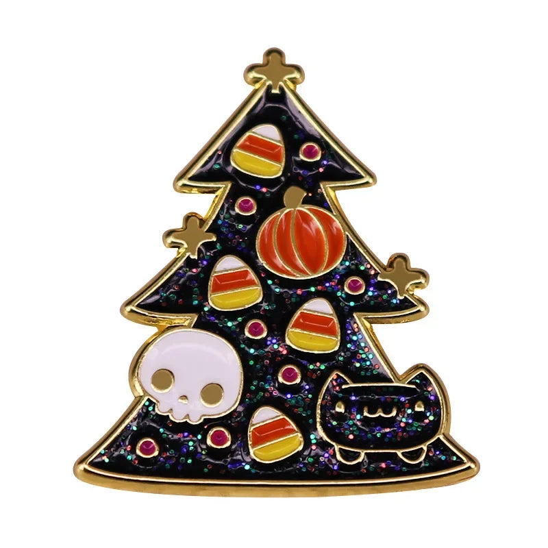 NEW Gothic Enamel Pins Halloween Terror Metal Brooch Send Friend Fans Boutique Medal Gift Fashion Anime Badges Collecting