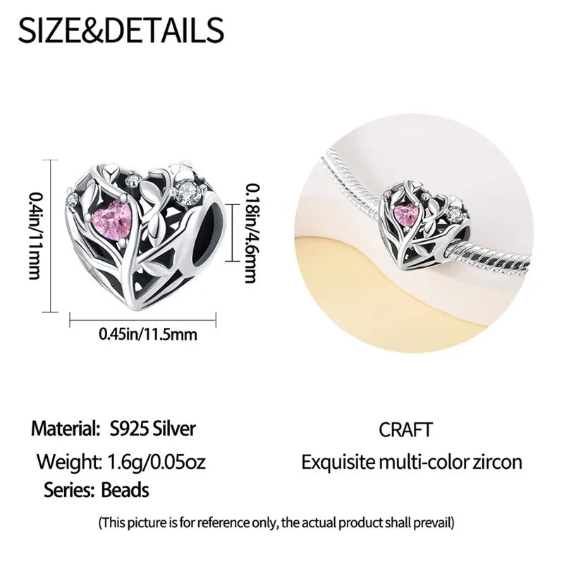 925 Sterling Silver Classic Retro Lotus Heart-Shaped Charms Beads Fit Original Pandach Bracelets Fine DIY Anniversary Jewelry