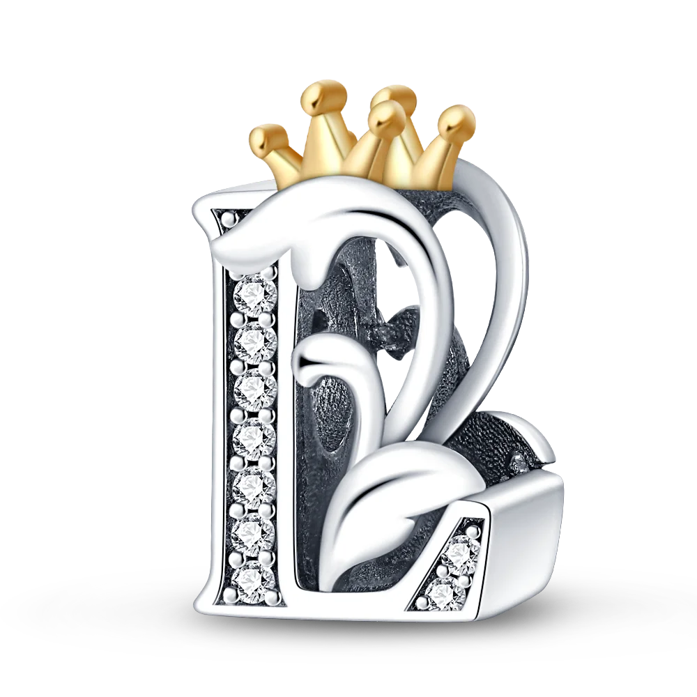 Fit Qikaola 925 Original Bracelets Charms Classic Crown 26 Letters Alphabet Charms Beads For Women Fine DIY Wedding Jewelry Gift