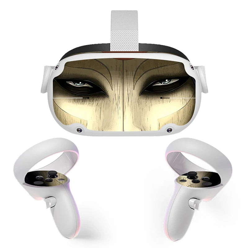 Sticker Vinyl Skin for Oculus Quest 2 VR Headset Controller PVC Decals Halloween Pattern Wrap Cover for Meta Quest2 Accessories