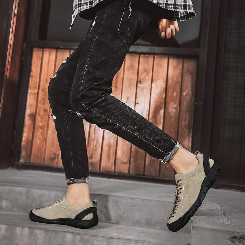 Khaki New Outdoor Walking Hiking Shoes High-quality Outdoor Casual Sports Shoes Climbing Large Size 47 Lightweight Rubber Man