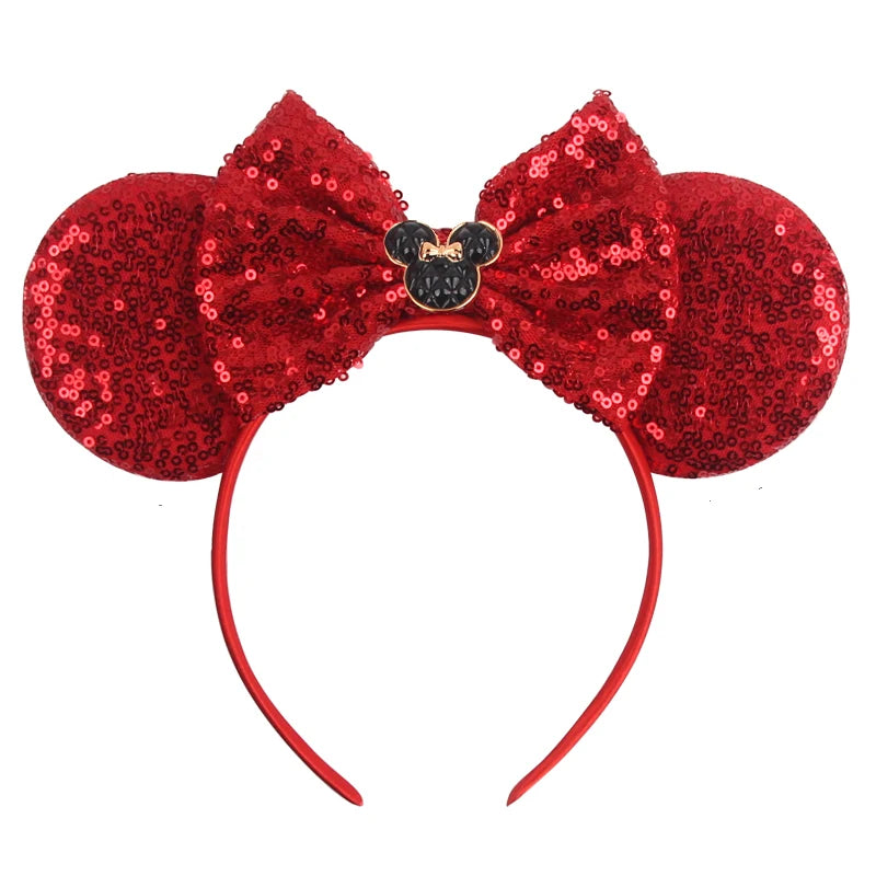 2025 New Halloween Mickey Mouse Ears Headbands Sequins Hair Bow Women Festival Party Cosplay Hairband Gift Kids Hair Accessories