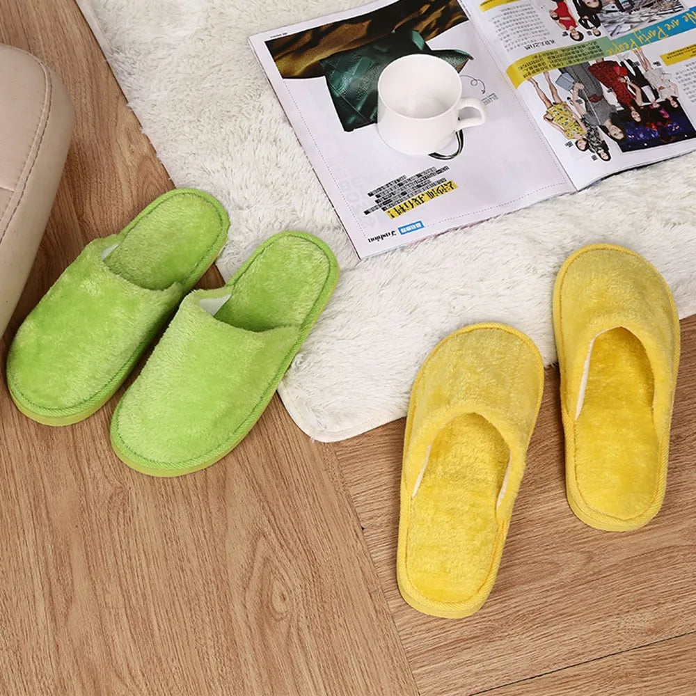 Men's solid color Plush Home Slippers Cute Autumn Winter Cotton Warm Slipper Kids Women Stuffed Doll Indoor Shoes New Year Gift