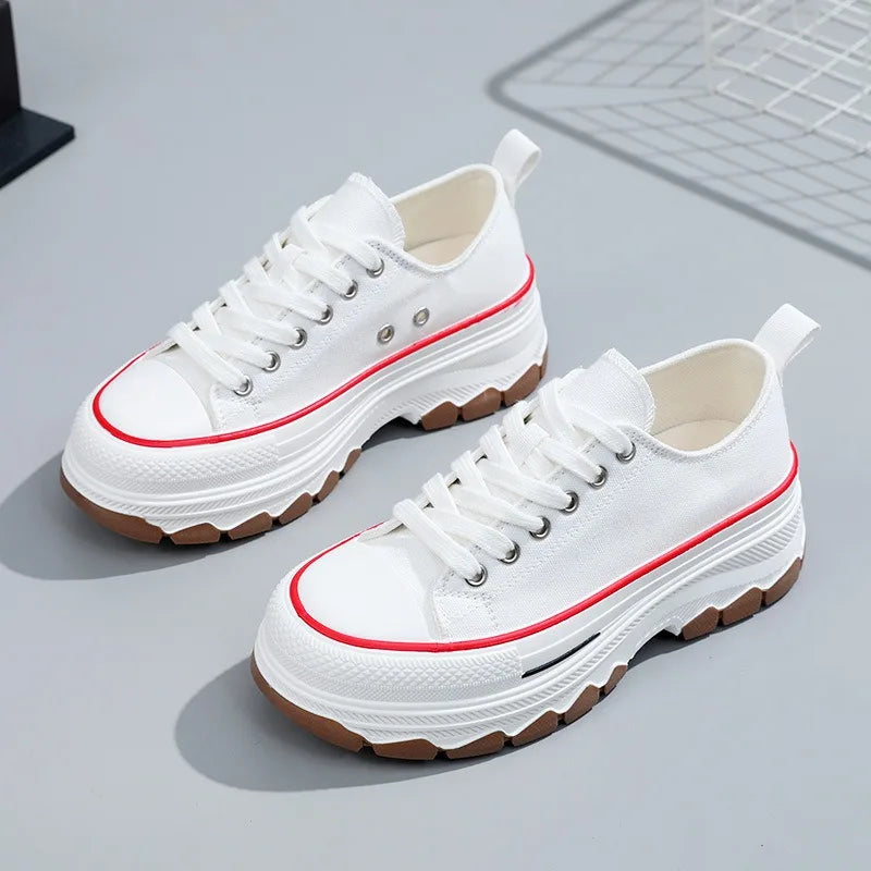 Summer Hot Sale Women's Canvas Shoes Fashion Breathable Platform Sneakers Female Flats Shoe Korean Trendy All-match Casual Shoes