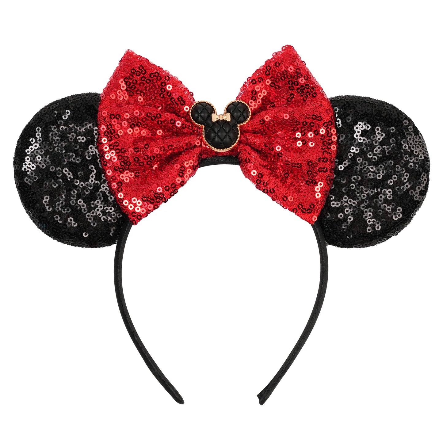 2025 New Halloween Mickey Mouse Ears Headbands Sequins Hair Bow Women Festival Party Cosplay Hairband Gift Kids Hair Accessories