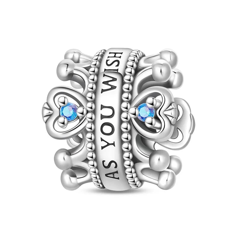 Classic Silver Plated Lotus Guardian Angel Heart-Shaped Zircon Charms Beads Fit Qikaola 925 Original Bracelets DIY Jewelry Gifts