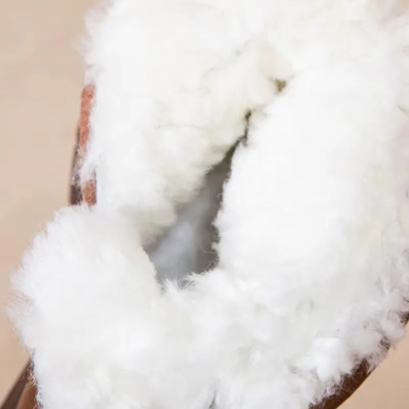 GKTINOO 2025 Winter New Genuine Leather Side Zipper Flat Bottom Women's Short Boots Soft Sole Plush Warm Cotton Shoes