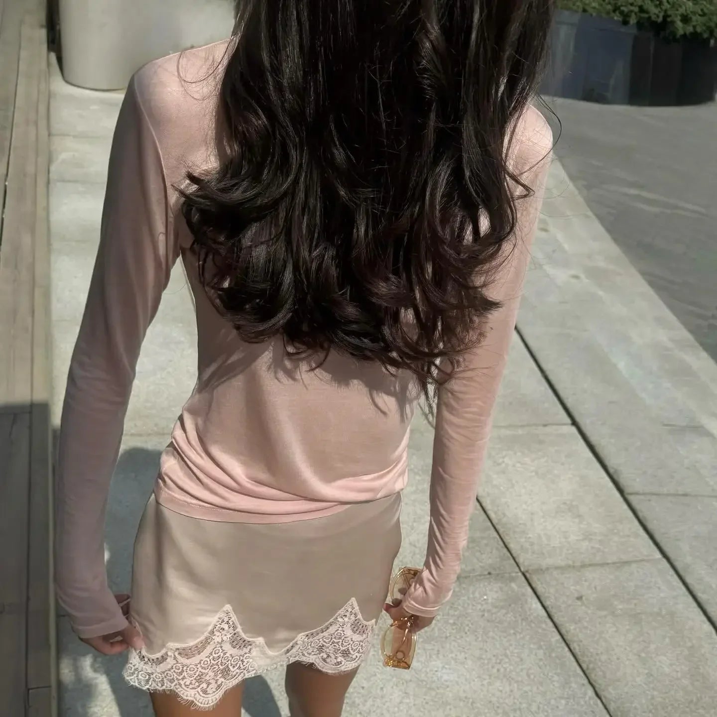 Elegant Patchwork Solid Lace Women Skirt Straight Irregular Female Skirts 2025 Summer All Match Street Lady Mini Bottoms New