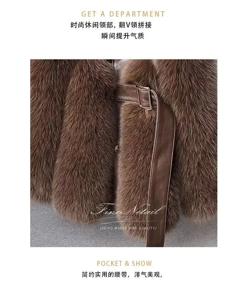 New High imitation fox fur vest for Women Slim Versatile High-end Fashion Young Warm Sleeveless Coat 2025 Autumn/Winter New