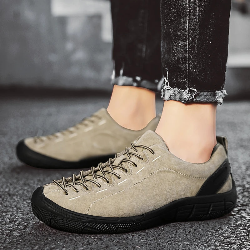 Khaki New Outdoor Walking Hiking Shoes High-quality Outdoor Casual Sports Shoes Climbing Large Size 47 Lightweight Rubber Man