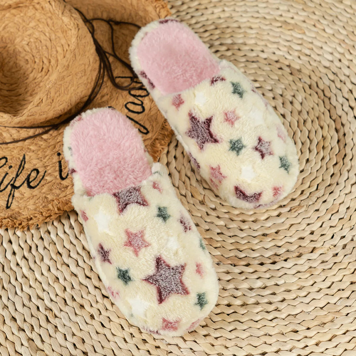 Women Men Home Slippers Autumn Winter Warm Furry Plush Shoes Indoor Bedroom Light EVA Couple Cotton Slipper Solid Soft Flip Flop
