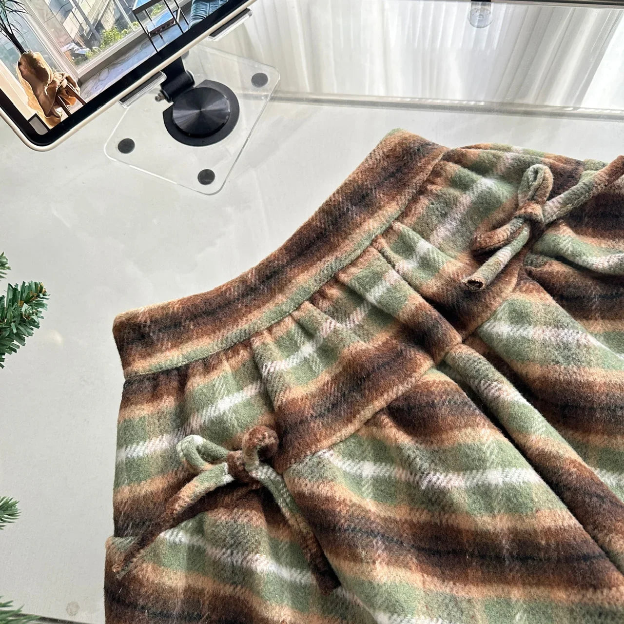 Autumn Winter Korean Cute Knitt 3 Piece Set Women Y2k Outfits Long Sleeve Crop Sweater + Knit Lapel Tank Tops + Mini Plaid Skirt