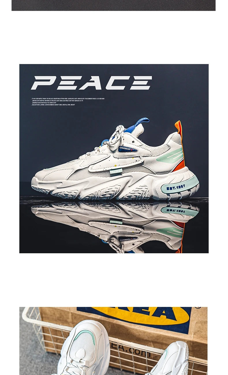 2024 Fashion and Comfortable Mesh Breathable Outsole Shoes Summer Hot Sale Mens Casual Shoes Thick Bottom Breathable Sneaker