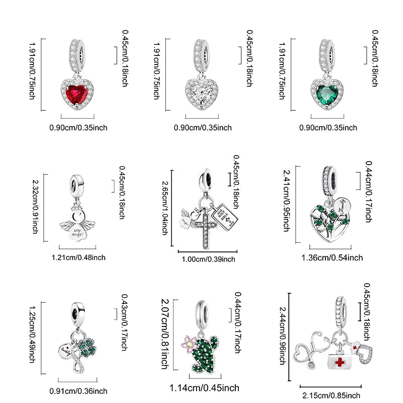 Fit Pan 925 Original Bracelets Love Heart Flower Four Leaf Clover Turtle 925 Silver Charms Beads DIY Birthday Jewelry Gift