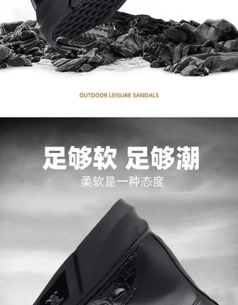 Luxury Men Boots Fashion High-top Platform Boot Classic Business Casual Leather Boots Winter Plush Warm Cotton Boots for Men2025