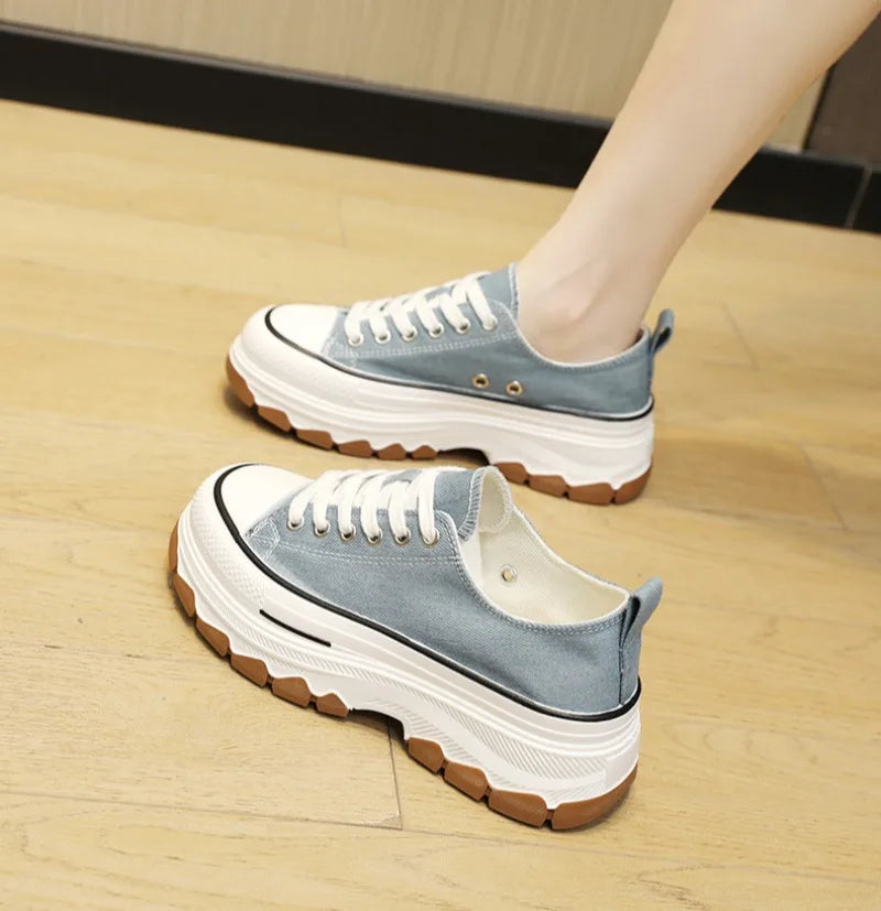 Summer Hot Sale Women's Canvas Shoes Fashion Breathable Platform Sneakers Female Flats Shoe Korean Trendy All-match Casual Shoes
