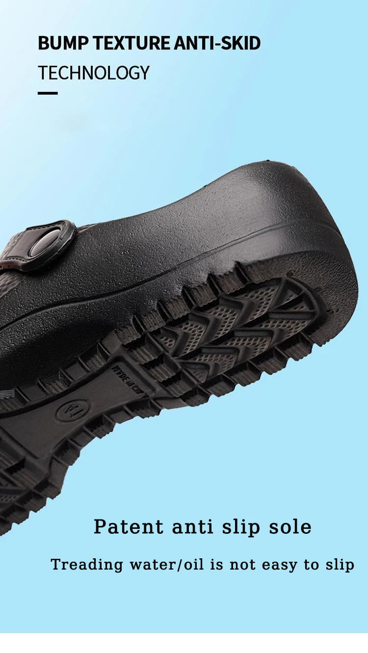 Summer Chef Shoes for Man Sport Sandals Flat Non Slip Clogs Kitchen Shoe Multi Occasion Multi Crowd Work Shoes Walking Slippers