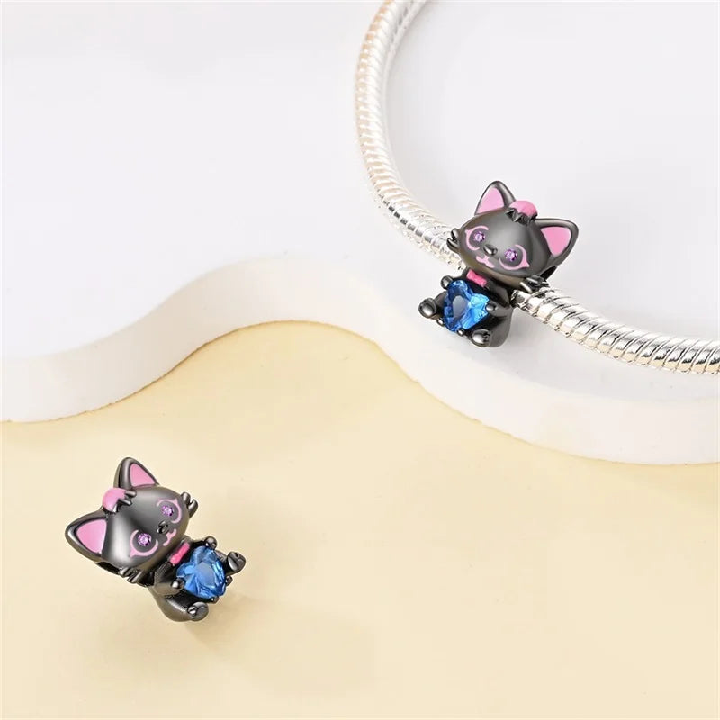 S925 Sterling Silver Owl Squirrel Bear Hedgehog Cute Animal Series Creative Charms Beads Fit Pan Original Bracelets DIY Jewelry