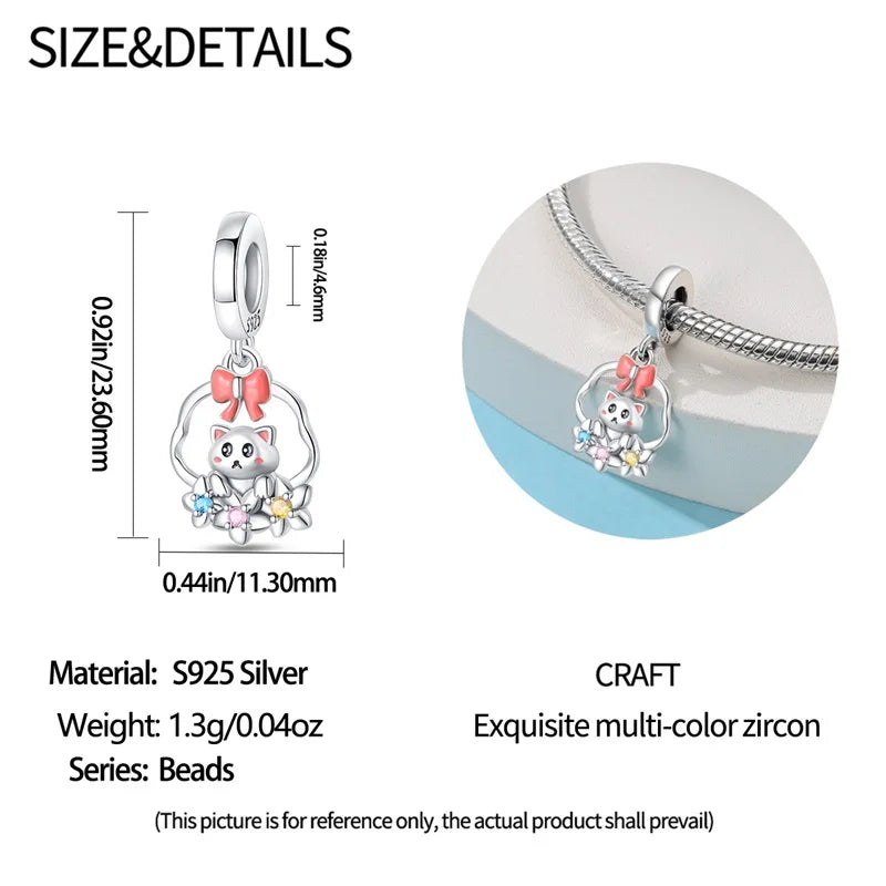 S925 Sterling Silver Owl Squirrel Bear Hedgehog Cute Animal Series Creative Charms Beads Fit Pan Original Bracelets DIY Jewelry