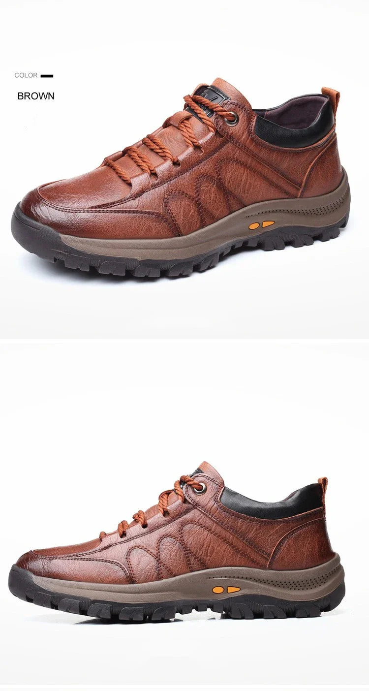 Lightweight Odor-proof Outdoor Wear-resistant Non-slip Hiking Shoes Men Leather PU Casual Shoes Men's Sports Shoes Zapatillas
