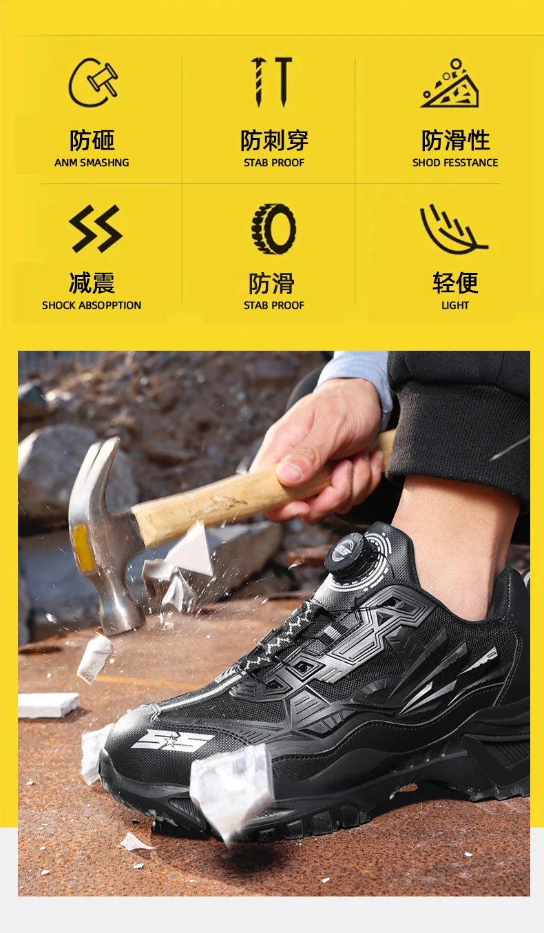 Men's Military Tactical Boots Army Boots Men Side Zipper Military Boots Men Anti-Slip Ankle Boots Work Safety Shoes Hiking Shoes