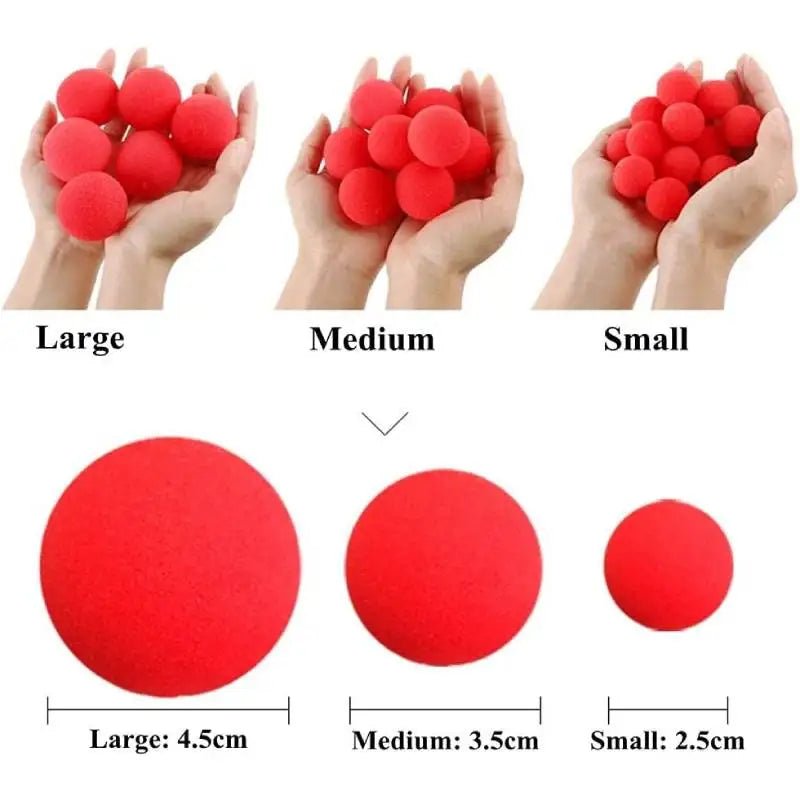 10pcs Finger Sponge Ball Magic Sponge Ball Red Magic Props Comedy Magic Trick Gift for Kid Halloween Party Masquerade