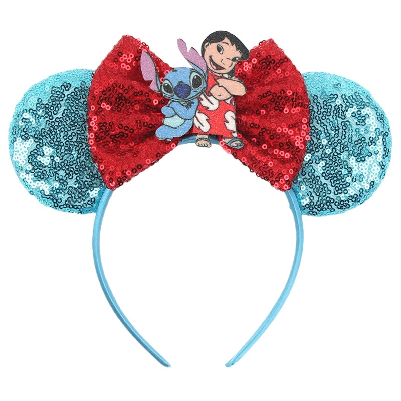 2025 New Halloween Mickey Mouse Ears Headbands Sequins Hair Bow Women Festival Party Cosplay Hairband Gift Kids Hair Accessories
