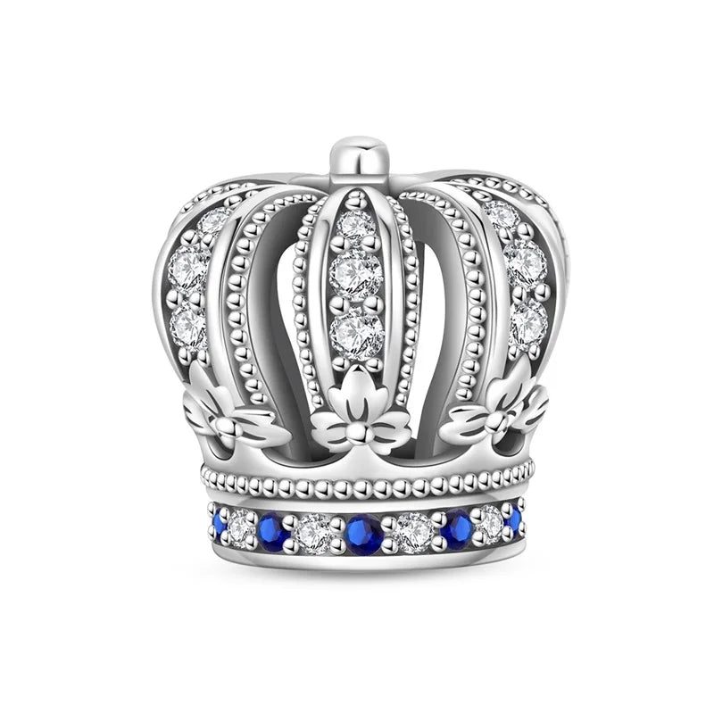 Classic Silver Plated Lotus Guardian Angel Heart-Shaped Zircon Charms Beads Fit Qikaola 925 Original Bracelets DIY Jewelry Gifts