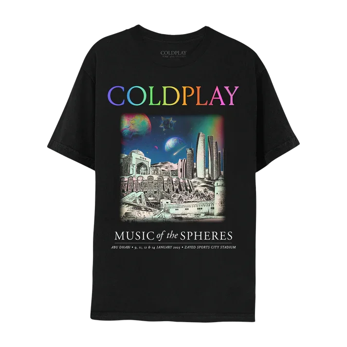 Cold-play Music of The Spheres World Tour 2025 Tshirts Cotton Tees Heavy Mental Fashion Graphic T-shirt Short Sleeve Unisex Tops