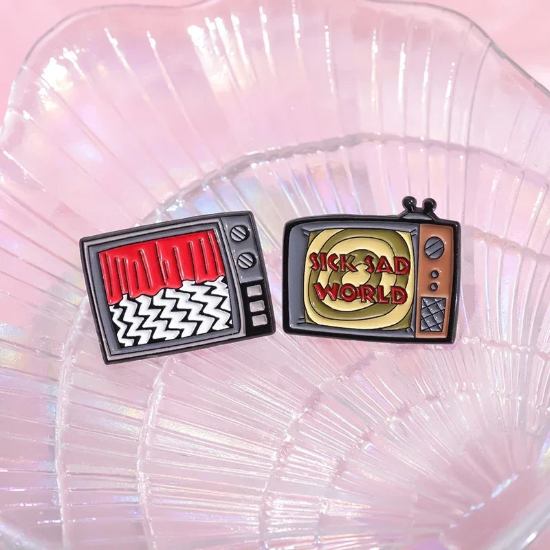 Horror Movie TV Set Enamel Pins Custom Punk Halloween Film Television Badge Lapel Sick Sad World Brooch Backpack Jewelry