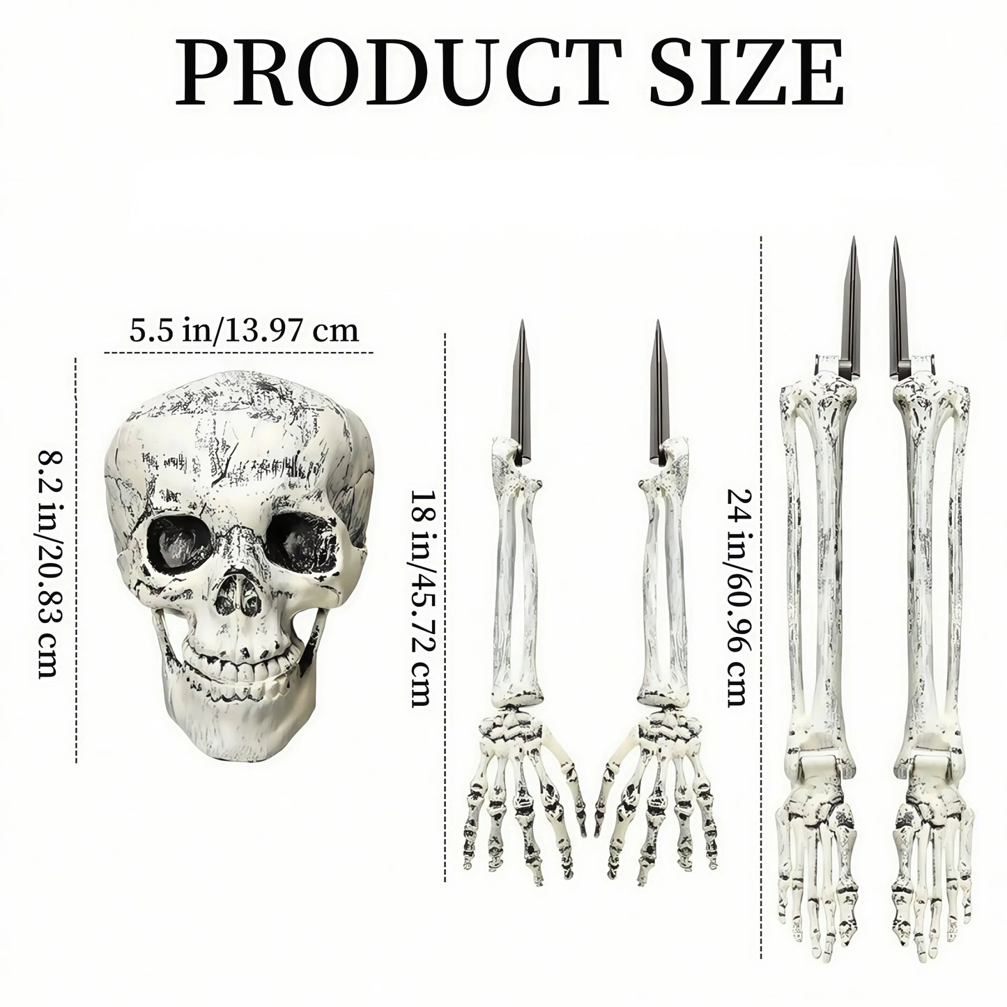 Halloween Skeleton Stake Decorations, Realistic Skeleton Arm Leg Bones, Spooky Yard Garden Halloween Decoration