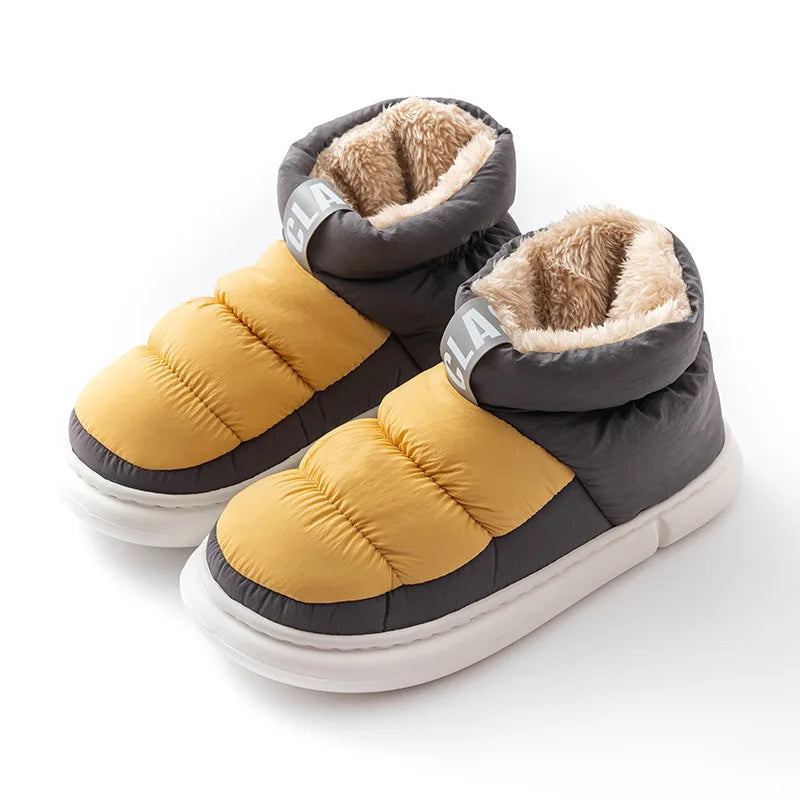 Mens Shoes Cute Plush Winter Warm Cotton Shoes Female Outdoor Non-slip Light Down Leisure Platform Footwear Ankle Short Boots