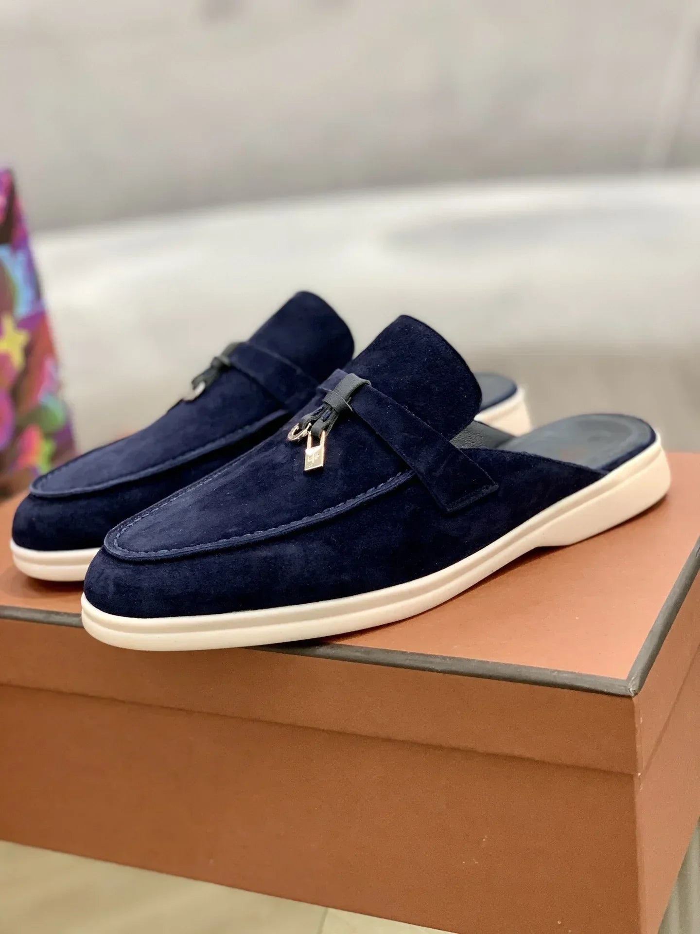 Suede leather women's loafers luxury casual women's shoes comfort shoes Mary Jane shoes rubber soles women's flat loafers