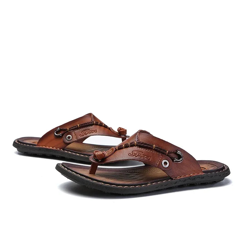 Men Handmade Braided Rope Flip-flops Mixed Colors Low Gang Summer Casual Outdoor Breathable Beach Shoes Non-slip Oxfords Slides