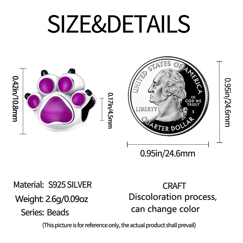 New 925 Sterling Silver Charms Fit 3mm Original Bracelets Cat Dog Beads Fine DIY Jewelry Making Women Party Gifts