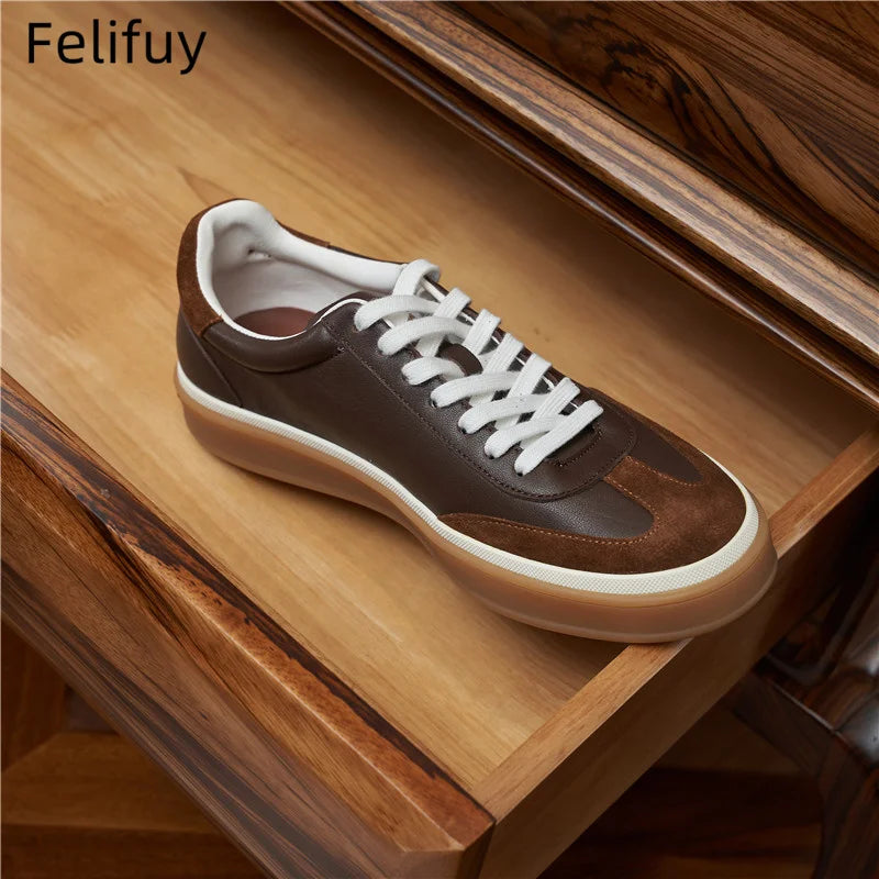 Men's Tenis Masculino Shoes Men's Leather Skate Shoes Men Fashion Casual Walking Shoes Classic Flats Men Lace-Up Mens Sneakers