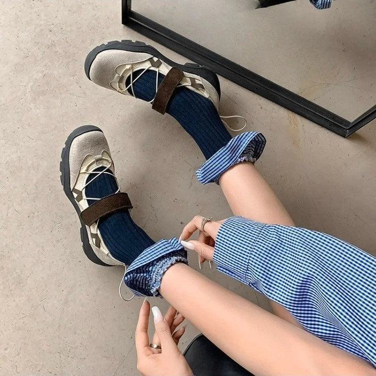 Casual Sports Mary Jane Shoes Autumn New Retro Round Toe Shallow Mouth Soft Sole Non-slip Single Shoes