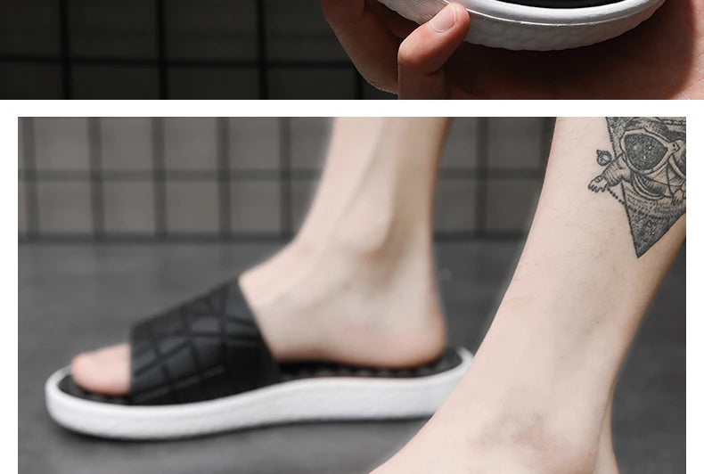 Summer Men Big Size Indoor EVA Massage Slippers Men's Slides House Room Home Shoes Soft Slipers Chausson Homme Pantoufle 48 49