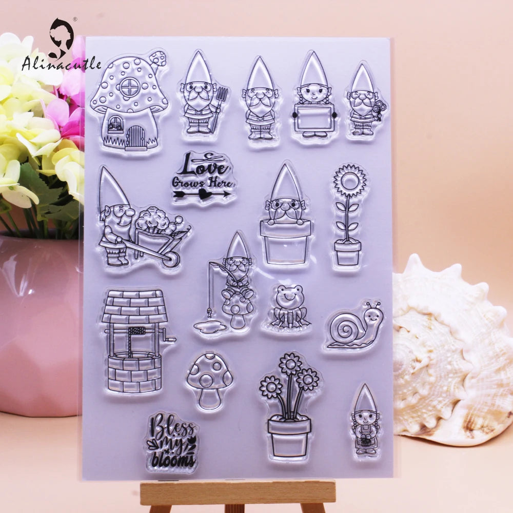 Alinacutle CLEAR STAMPS Halloween Tags DIY Card Scrapbooking Paper Craft Rubber Transparent Silicon Stamps