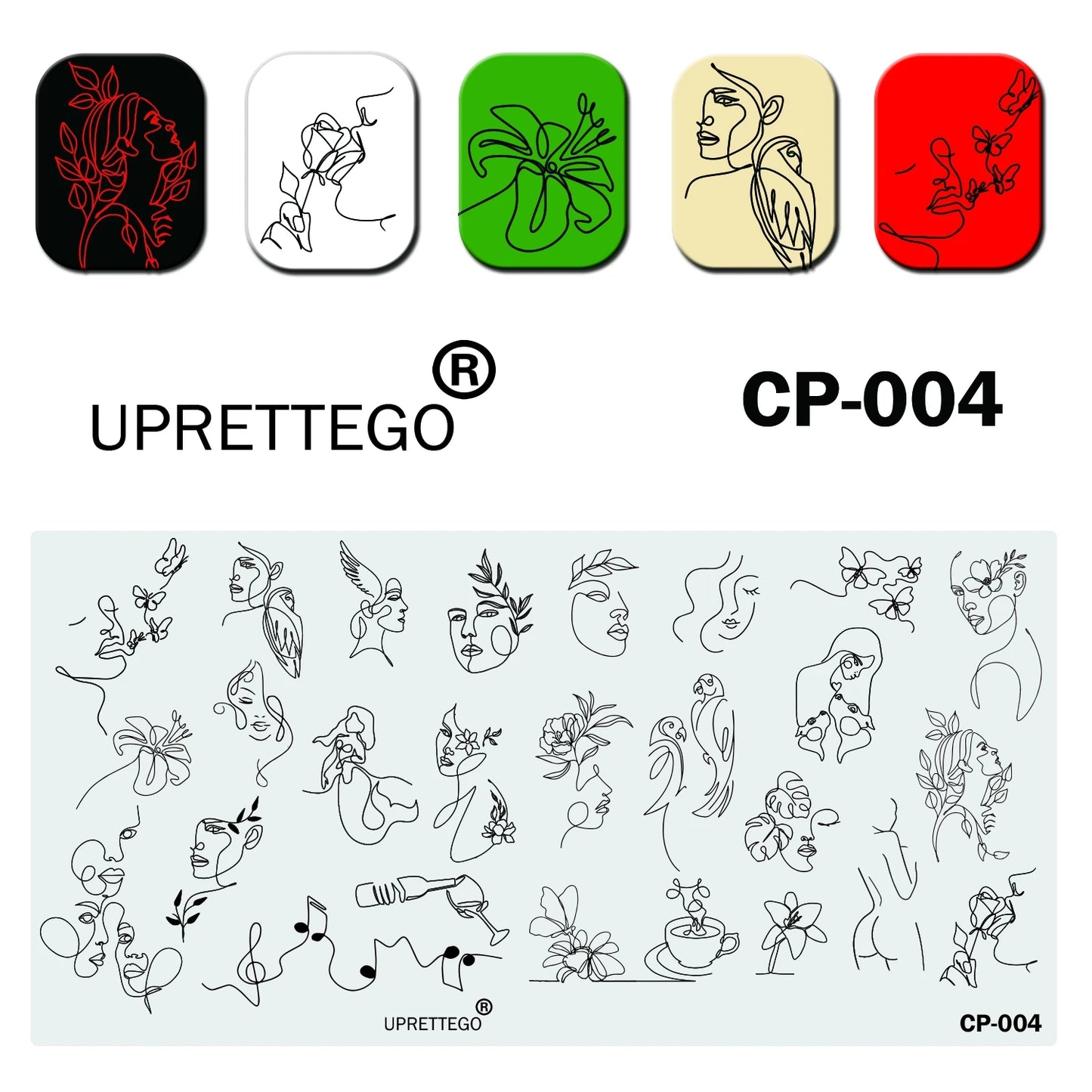 Stainless Steel Stamping Plate Template Linear Cat Kitten Flowers Biotanic Face Halloween Ghost Abstract Drawing CP001-007