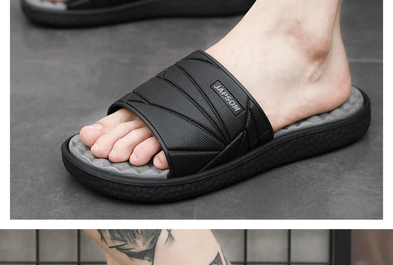 Summer Men Big Size Indoor EVA Massage Slippers Men's Slides House Room Home Shoes Soft Slipers Chausson Homme Pantoufle 48 49